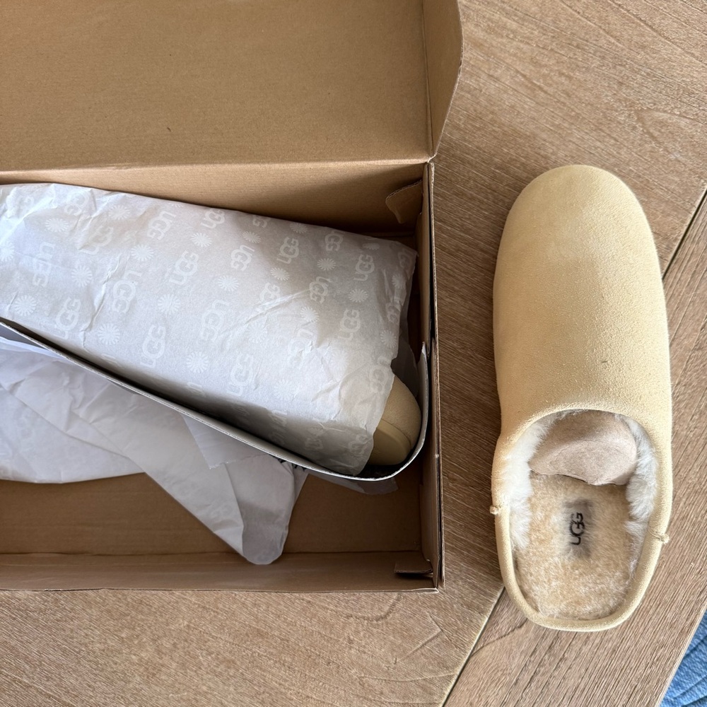 NWT UGG Elea Shearling Slip On Slippers Size 10